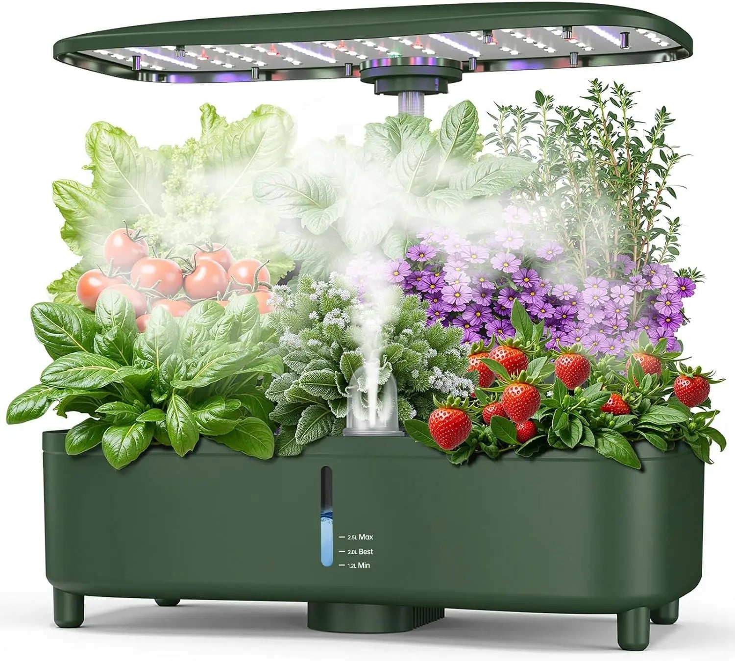 Hydroponics Growing System Kit Indoor, Aeroponics Herb Garden Kit 15 Pods, 3 Grow Modes, 24H Timer