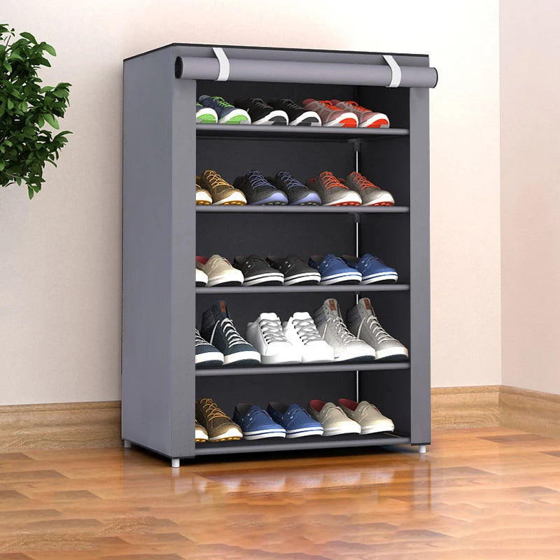 6-10 Tier Multi-Layer Shoe Cabinet with Dust-Proof Rolling Shutter Door, Easy to Assemble, Space-Saving Home Storage Cabinet, Suitable for Entryways, Hallways, Bedrooms, Living Rooms, Homes, Dormitories, Etc./Modern Decorative Shoe Cabinet