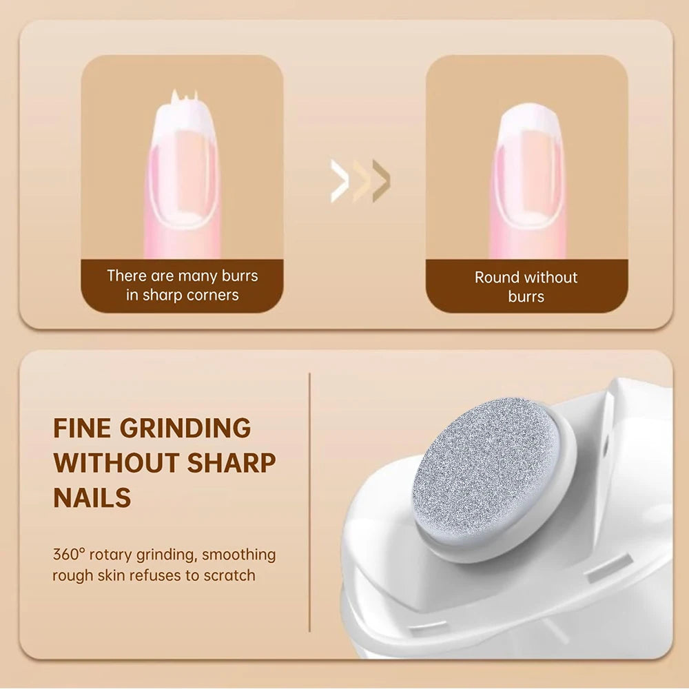 2 IN 1 Electric Nail Clipper Cutter With LED Light Automatic Nail Grinder Trimmer For Baby Adult Mini Manicure Tools Nail Care