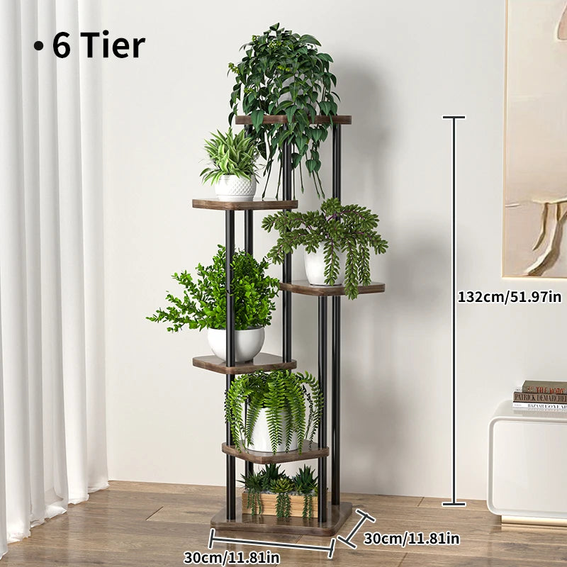 Plant Stand Stand For Flowers Wooden Storage Shelf 4/5/6 Tier Flower Shelf Planter Rack Indoor Display Stand Multiple Flower Pot