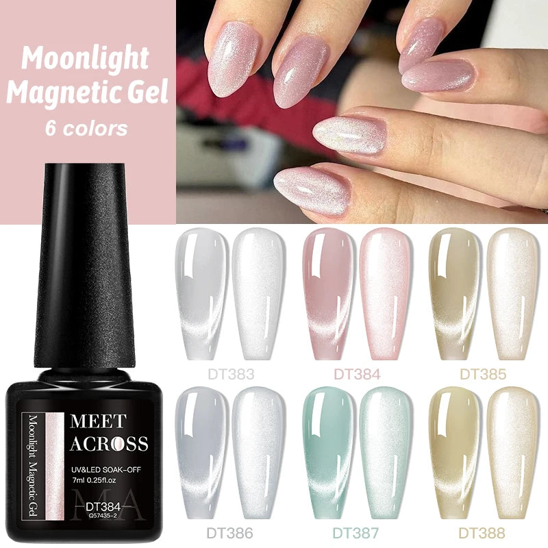 7ml Cat Magnetic Gel Nail Polish Pink Silver Semi Permanent Glitter Magnetic Gel UV/LED Needed Soak Off Painting Vanrish Design