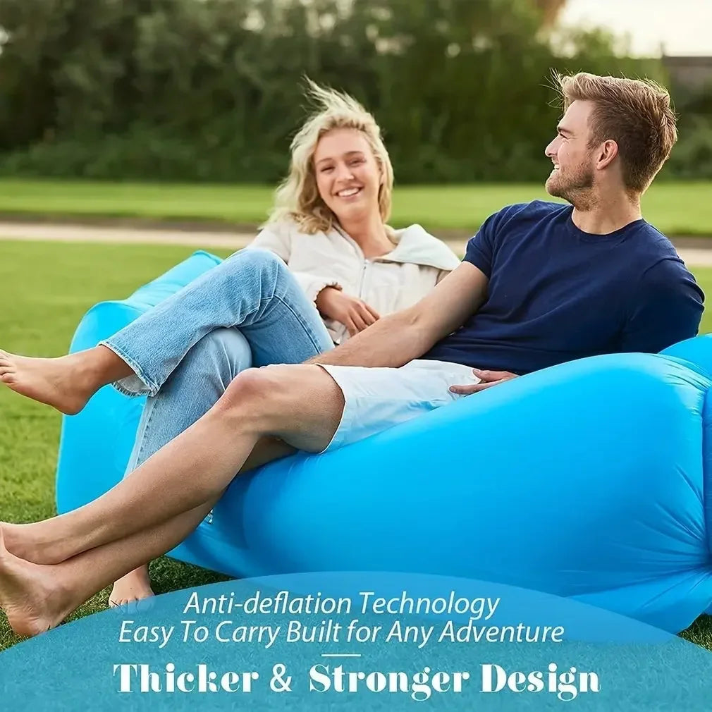 New Lazy Folding Camping Inflatable Sofa Portable Outdoor Inflatable Lounger Comfortable Outdoor Furniture Camping Air Mattress