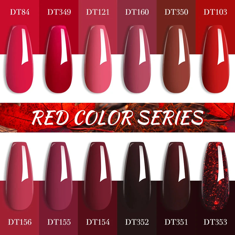 7ml Burgundy Crimson Nail Gel Polish, High Pigment, Non Streak, Long Lasting, UV LED Soak Off Nail Art Gel for Home Salon DIY