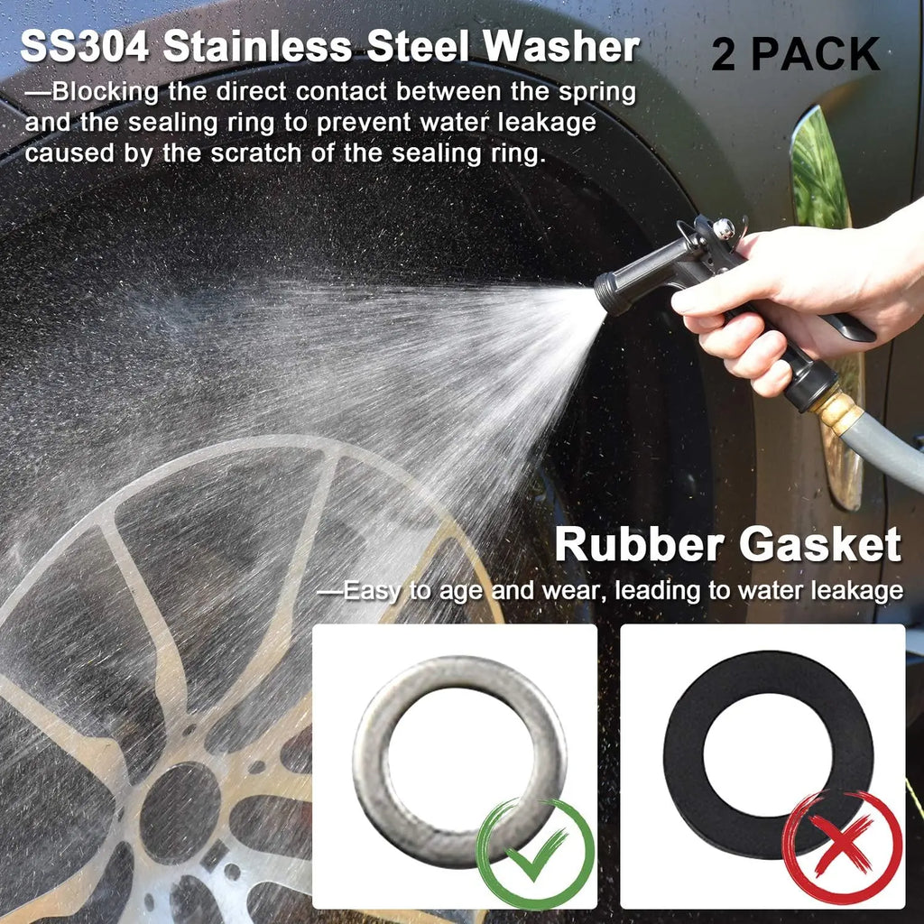 Full Size Pistol Grip Water Nozzle Sprayer with Threaded Front, High Pressure Nozzle, Adjustable Spray Water