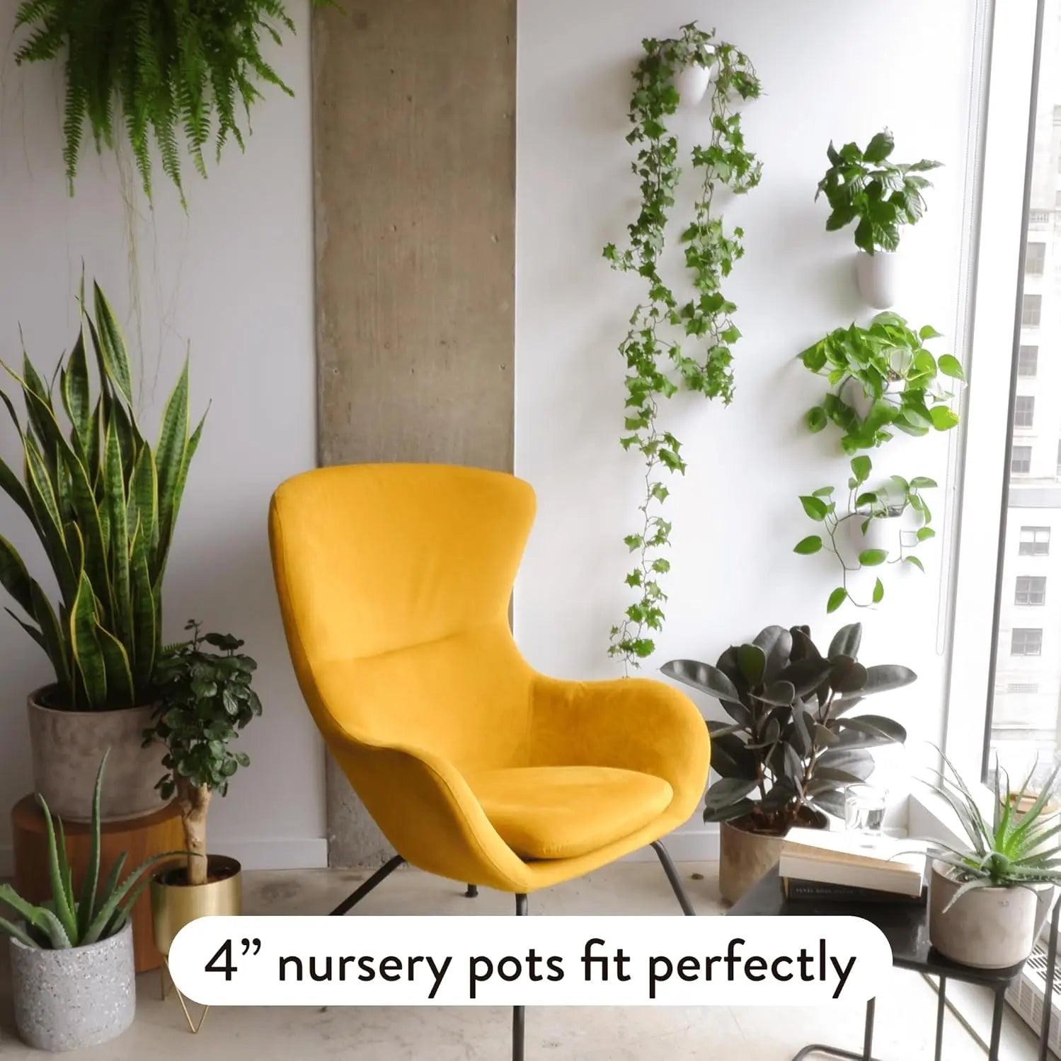 Self-Watering Wall Planters Set of 6 - Easy Install, Lightweight for Indoor Vertical Gardens
