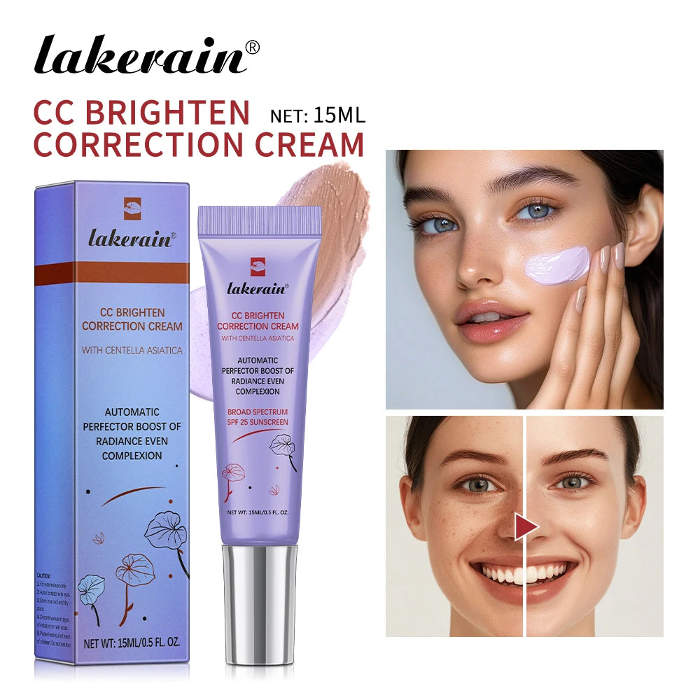3pcs CC Cream Color Changing Liquid Foundation Centella Korean High Coverage Foundation Foundation Cream for Face Base Makeup