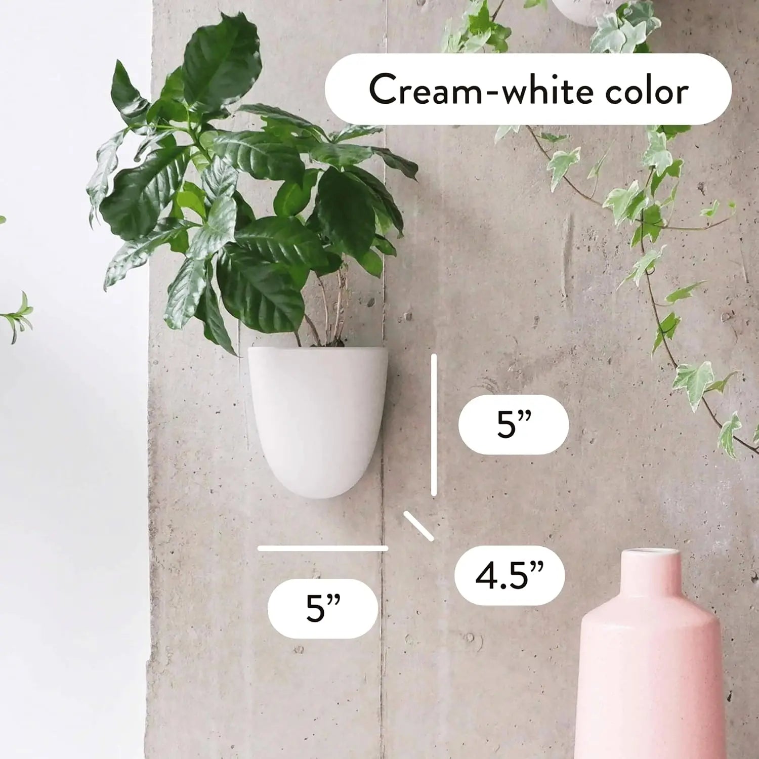 Self-Watering Wall Planters Set of 6 - Easy Install, Lightweight for Indoor Vertical Gardens