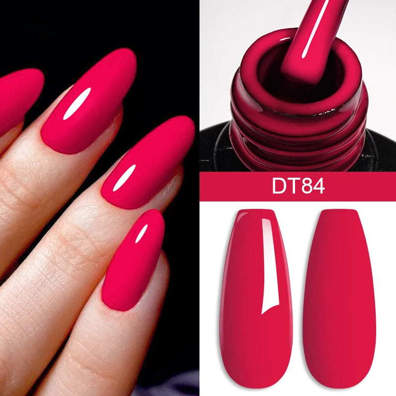 7ml Burgundy Crimson Nail Gel Polish, High Pigment, Non Streak, Long Lasting, UV LED Soak Off Nail Art Gel for Home Salon DIY