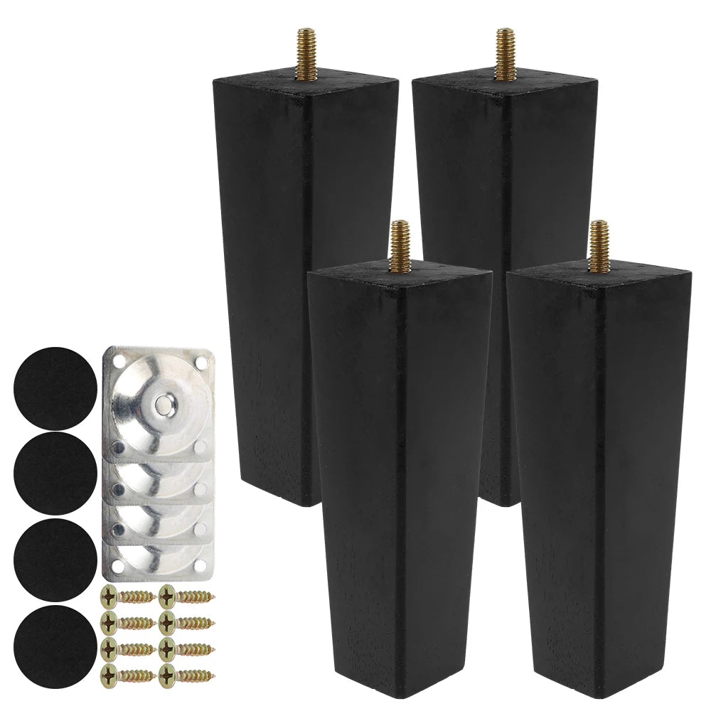4PCS Solid Wood Furniture Legs 6/10/15cm Chair Bed Table Cabinet Heightening Parts Furniture Foot Replacement Accessories