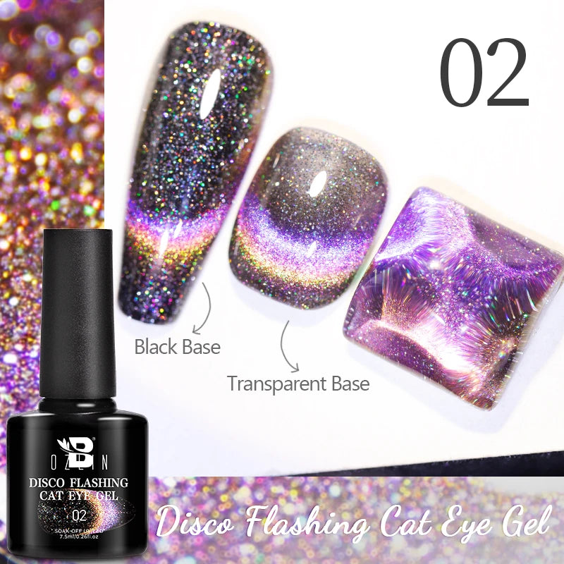 9D Rainbow Cat Magnetic Gel Nail Polish Chameleon Galaxy Effect Magnetic Semi Permanent Soak Off UV Gel Varnish Nail Supplies