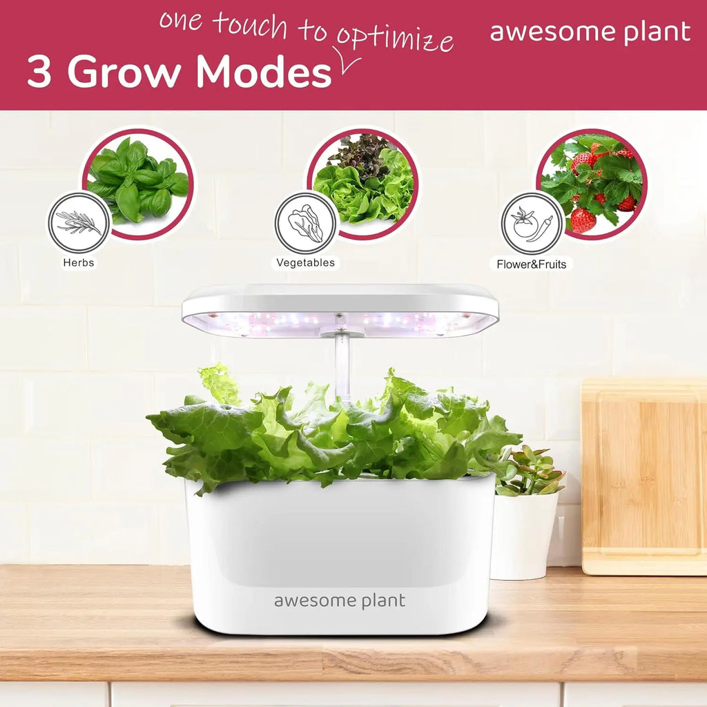 6Pro Hydroponics Growing System Kit (6 Pods), Indoor Garden Kit with 3L Watertank, 3 Grow Modes and