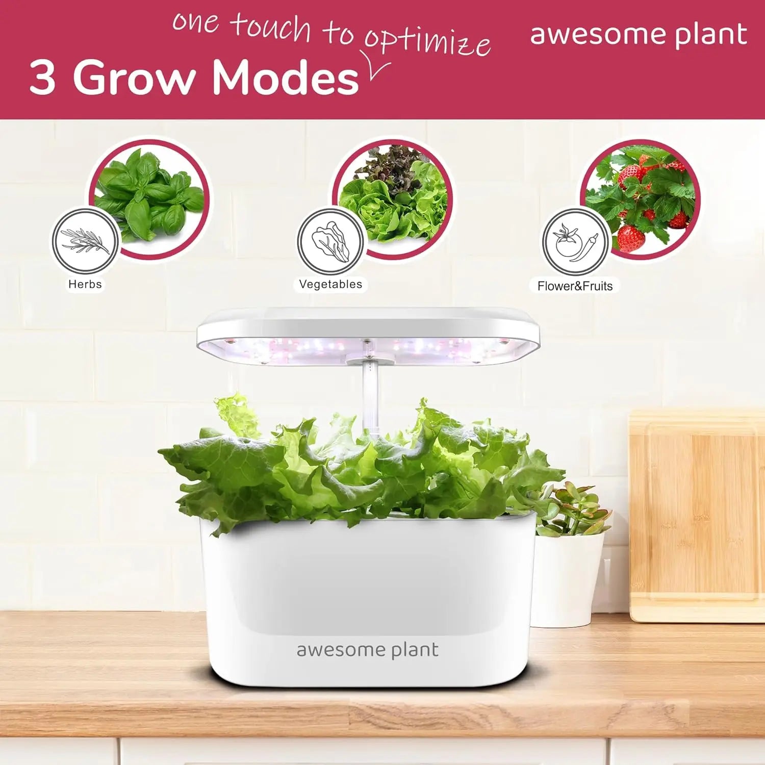 6Pro Hydroponics Growing System Kit (6 Pods), Indoor Garden Kit with 3L Watertank, 3 Grow Modes and