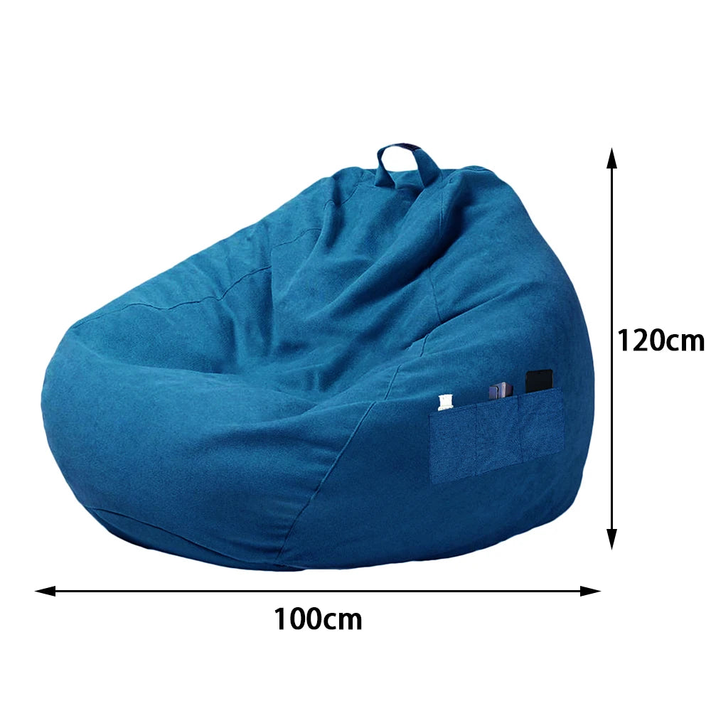 Large Bean Bag Lazy Seat Chair Sofa Cover Couch Soft Fluffy Breathable Adult Child Tatami Living Room Decorative Outdoor