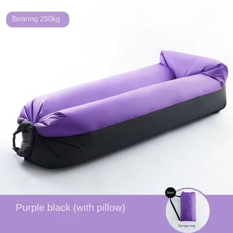 New Lazy Folding Camping Inflatable Sofa Portable Outdoor Inflatable Lounger Comfortable Outdoor Furniture Camping Air Mattress