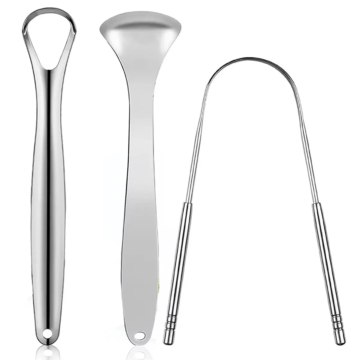 3PCS Tongue Scraper, Stainless Steel Tongue Scrapers, Tounge Scraper Cleaner, Professional Tongue Brush,Tongue Coating Remover