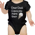 Dear Dad Icecream Cute Black Baby Bodysuit Unique