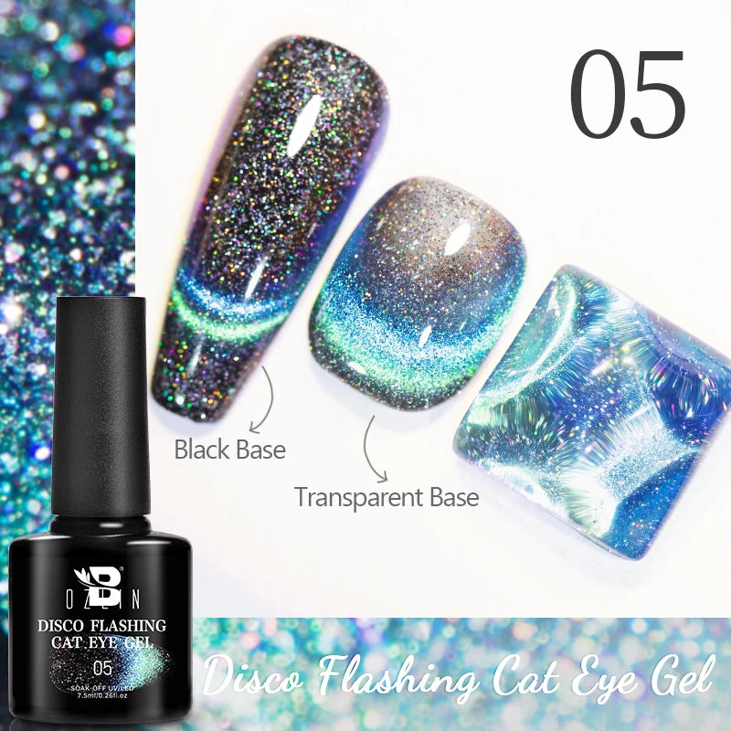 9D Rainbow Cat Magnetic Gel Nail Polish Chameleon Galaxy Effect Magnetic Semi Permanent Soak Off UV Gel Varnish Nail Supplies