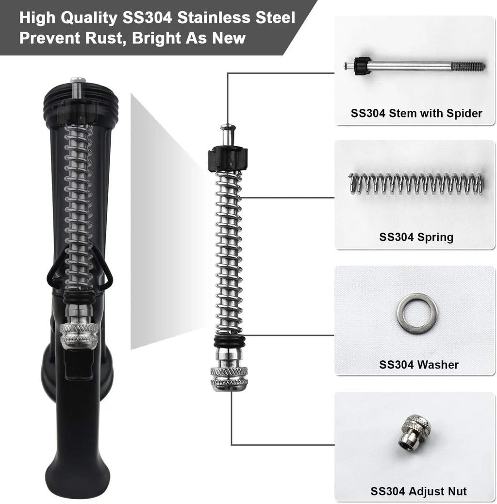 Full Size Pistol Grip Water Nozzle Sprayer with Threaded Front, High Pressure Nozzle, Adjustable Spray Water