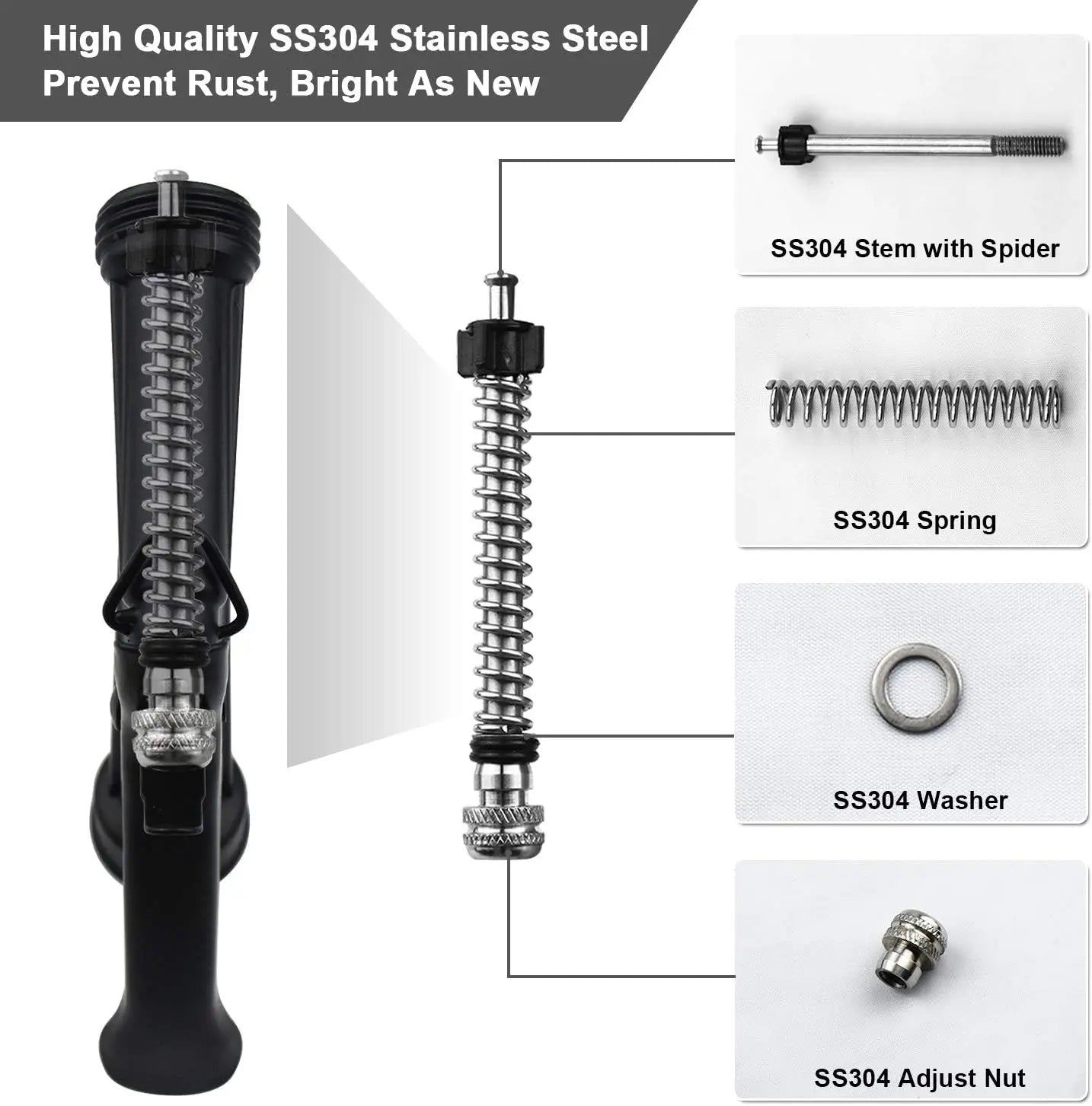 Full Size Pistol Grip Water Nozzle Sprayer with Threaded Front, High Pressure Nozzle, Adjustable Spray Water
