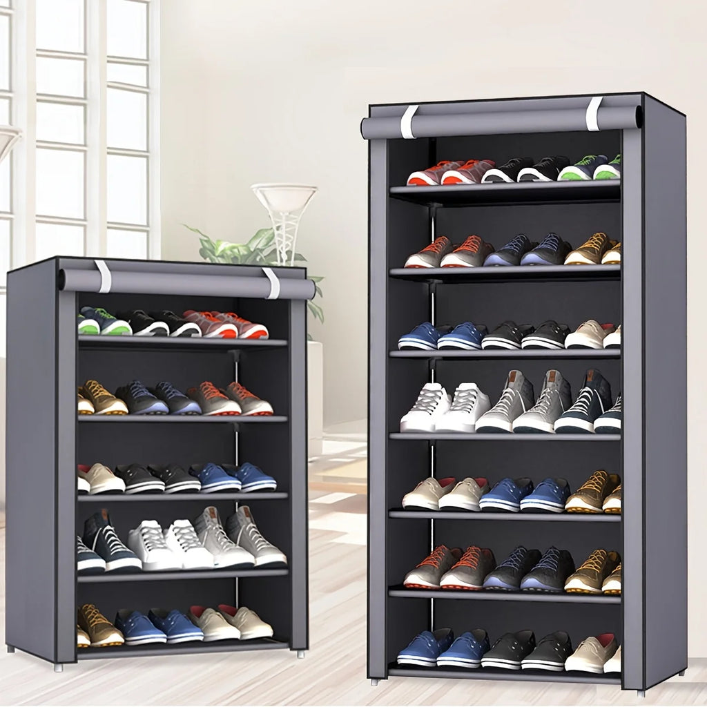 6-10 Tier Multi-Layer Shoe Cabinet with Dust-Proof Rolling Shutter Door, Easy to Assemble, Space-Saving Home Storage Cabinet, Suitable for Entryways, Hallways, Bedrooms, Living Rooms, Homes, Dormitories, Etc./Modern Decorative Shoe Cabinet