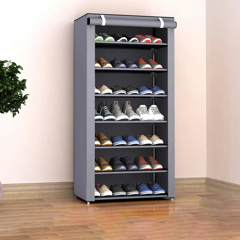 6-10 Tier Multi-Layer Shoe Cabinet with Dust-Proof Rolling Shutter Door, Easy to Assemble, Space-Saving Home Storage Cabinet, Suitable for Entryways, Hallways, Bedrooms, Living Rooms, Homes, Dormitories, Etc./Modern Decorative Shoe Cabinet