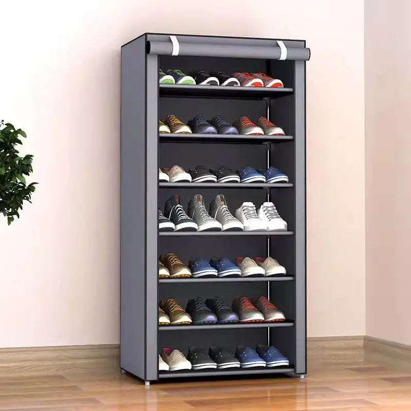 6-10 Tier Multi-Layer Shoe Cabinet with Dust-Proof Rolling Shutter Door, Easy to Assemble, Space-Saving Home Storage Cabinet, Suitable for Entryways, Hallways, Bedrooms, Living Rooms, Homes, Dormitories, Etc./Modern Decorative Shoe Cabinet